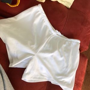 white nike shorts with spandex